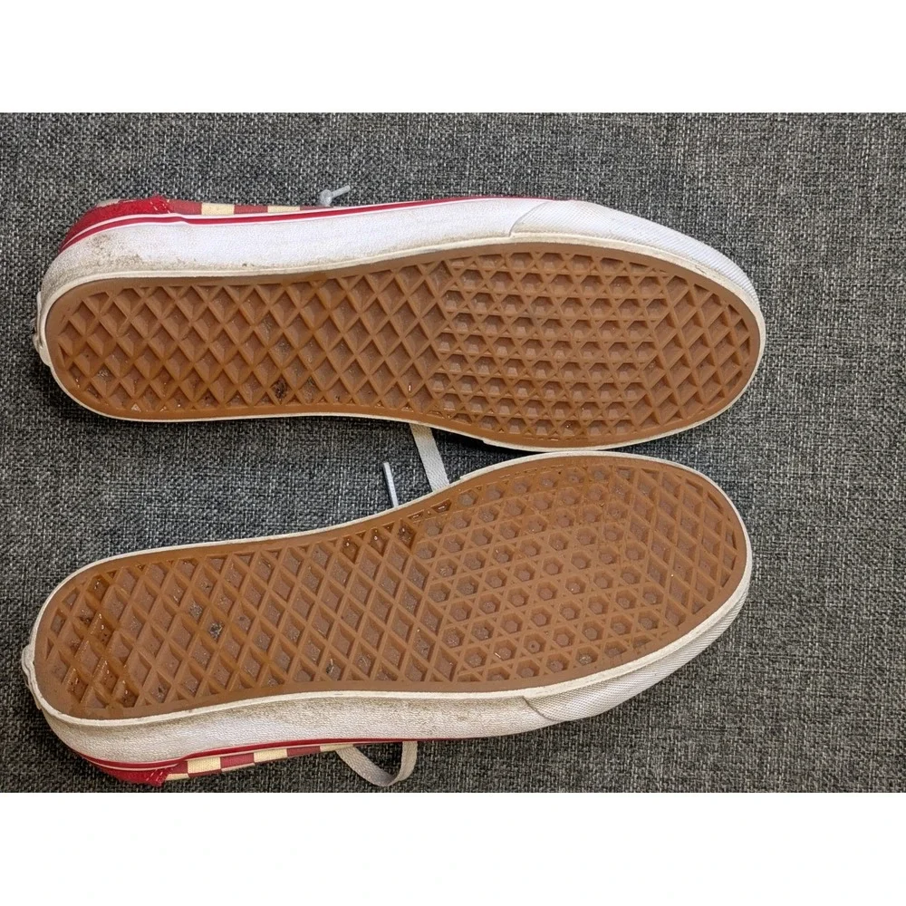 Vans Old‎ Skool Red & White Check Low Top Sneakers Size 8 Men / 9.5 Women Skate